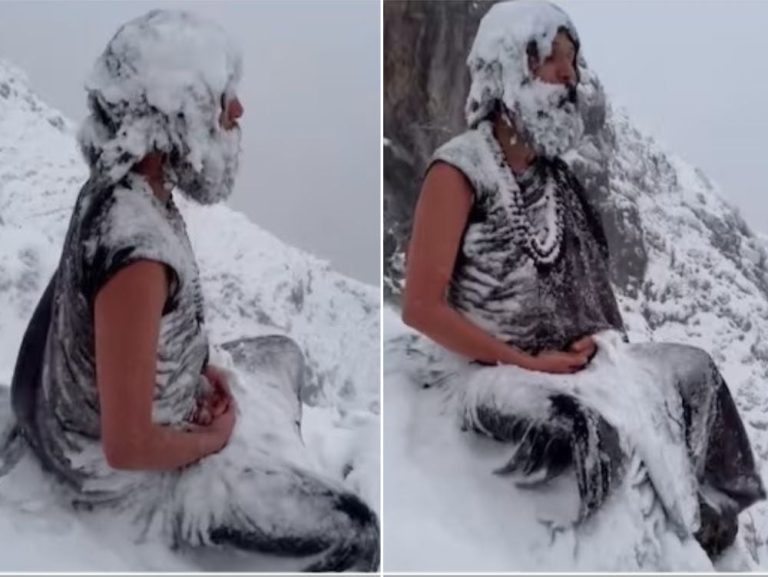 Snow-Covered Yogi Meditating in the Himalayas Sparks Online Debate