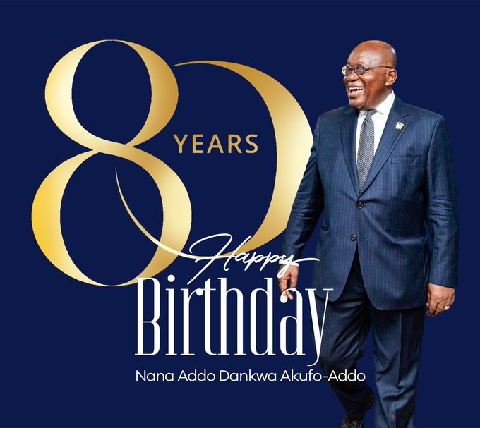 Akufo-Addo trends on social media as he turns 80